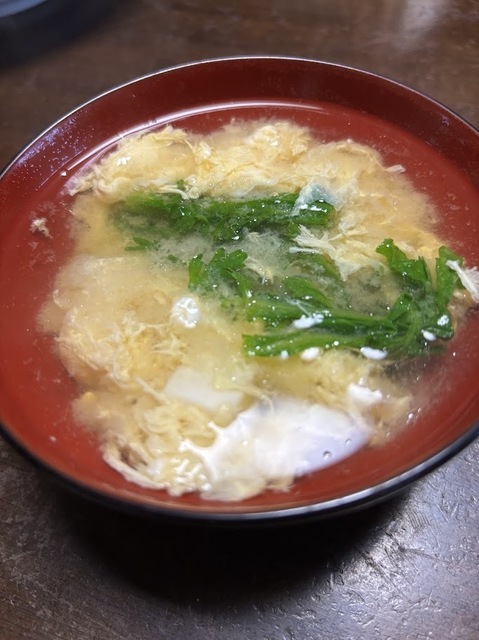 味噌汁に春菊7.7.10