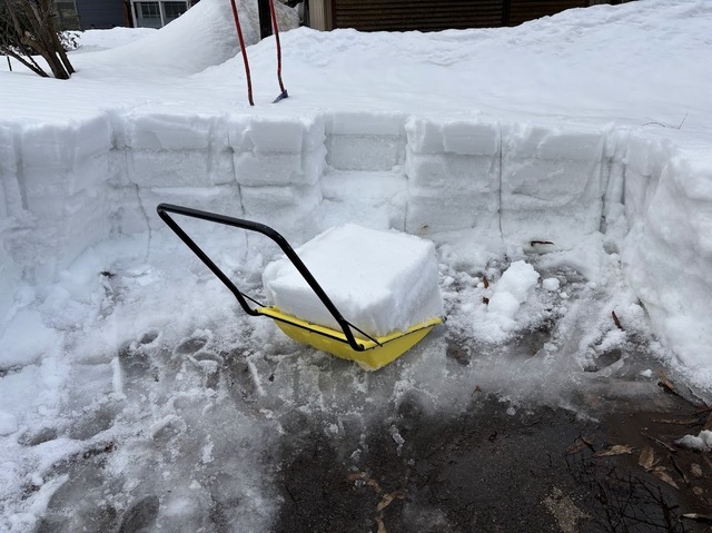 畑の車庫の雪消し7.2.28.1